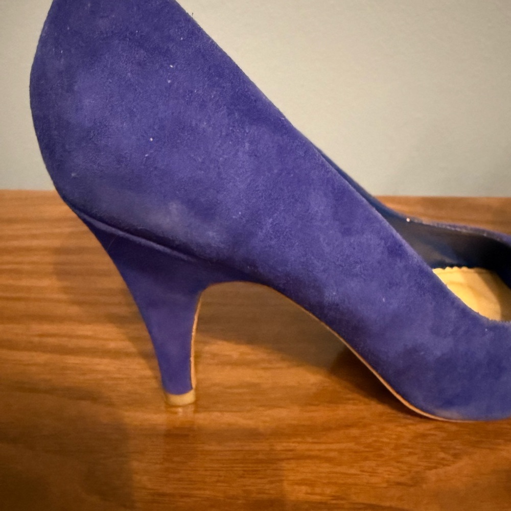 Steve Madden Amazed Royal Blue Suede Peeptoe Heels - Picture 7 of 11